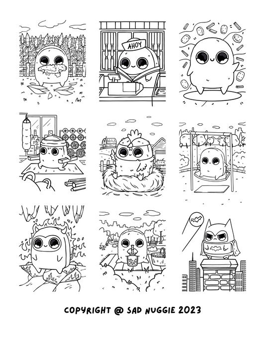 Sad Nuggie Coloring Book: Volume 1 (Digital Print File)