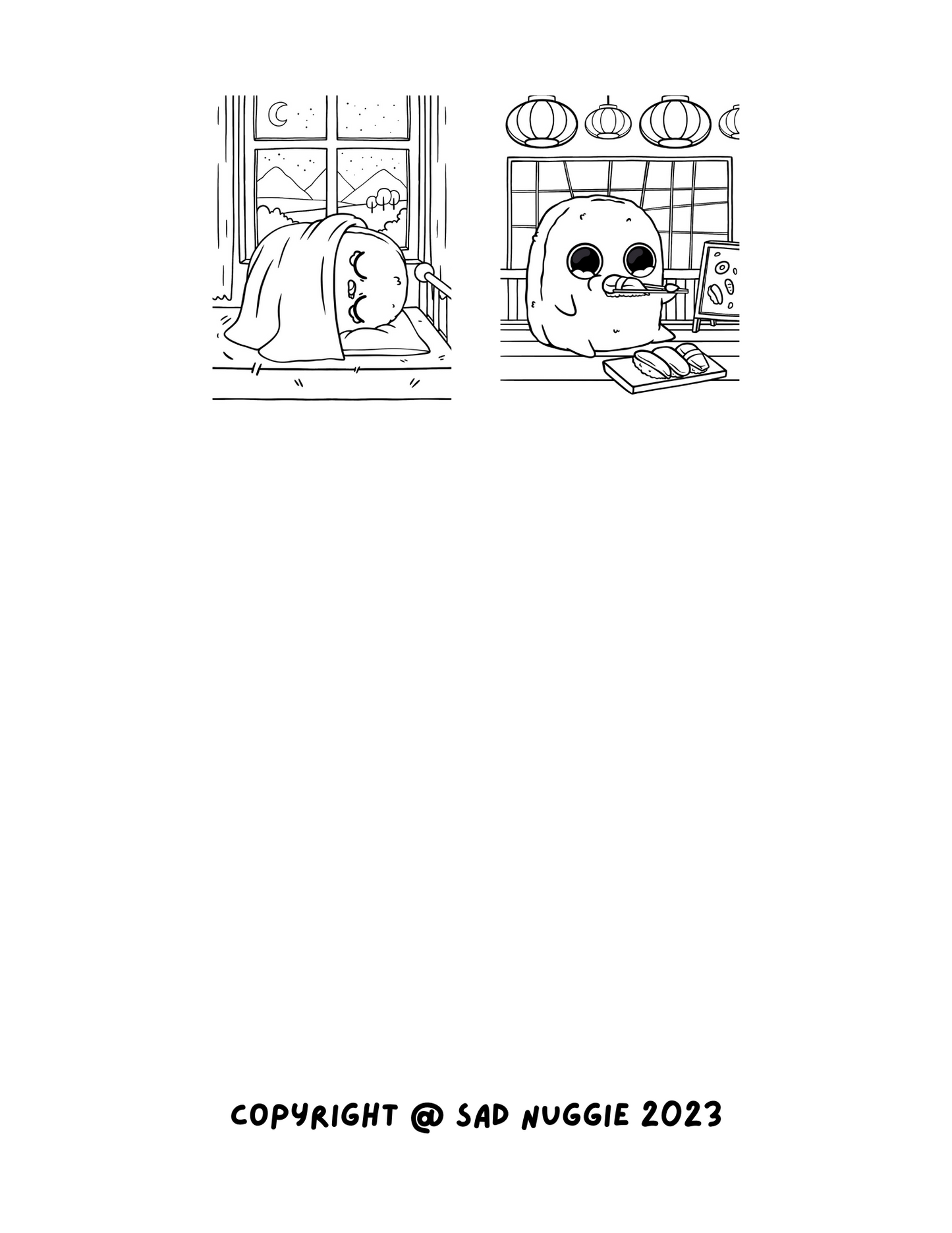 Livre de coloriage Sad Nuggie : Volume 1 (fichier d’impression numérique)